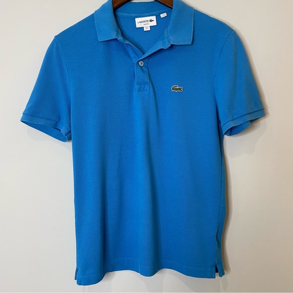 Lacoste Other - Lacoste Slim Fit Polo 100% Cotton Short Sleeve Turquoise Blue Mens Size Medium